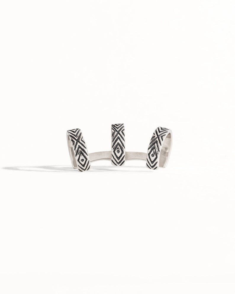 Orecchini a polsino in argento sterling Orecchini aztechi malocchio Chevron Ear Wrap Orecchini Boho Gioielli Regalo per lei ECU005 immagine 4