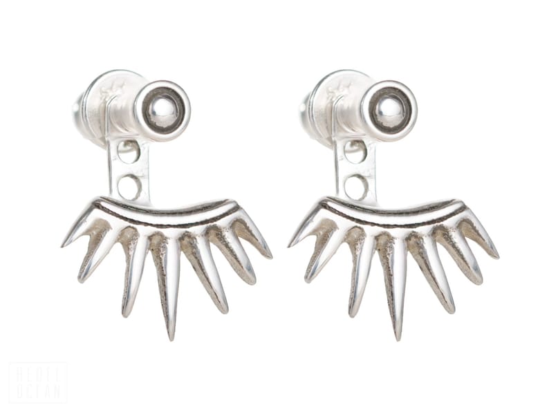 Sterling Silver Ear Jacket Earrings Sunshine Ear Cuff Earrings Boho Jewelry Gift for Her JKT001 image 9