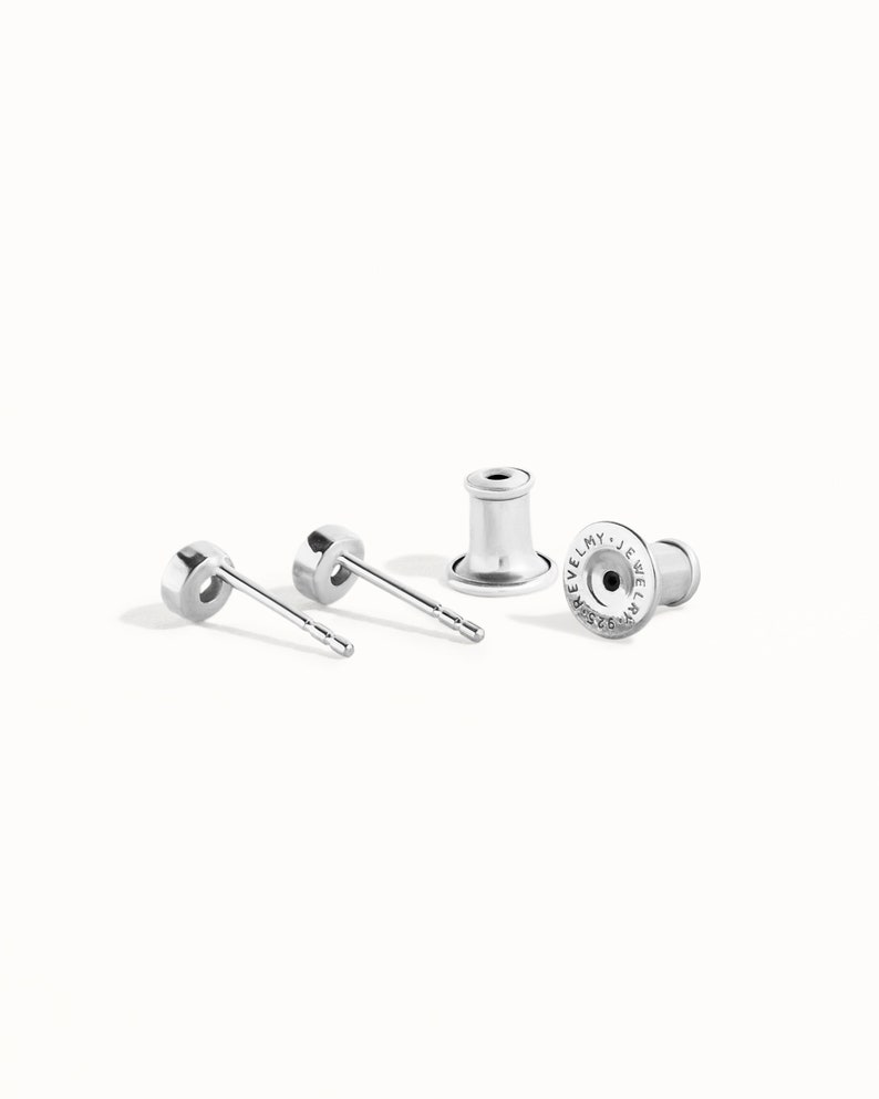 Bright White CZ Stud Earrings April Birthstone Earrings 3mm Minimalist Small Stud Earrings Silver Gold Simple Bezel Earrings CST016 image 7