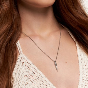 Moon Phase Necklace Pendulum Celestial Necklace in Sterling Silver Crescent Charm Modern Jewelry Gift for Her FPE023 image 4