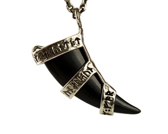 Claw Necklace Wrapped Talon Pendant Boho Jewelry Black Horn Bear Claw  Gift for Her - FPE015