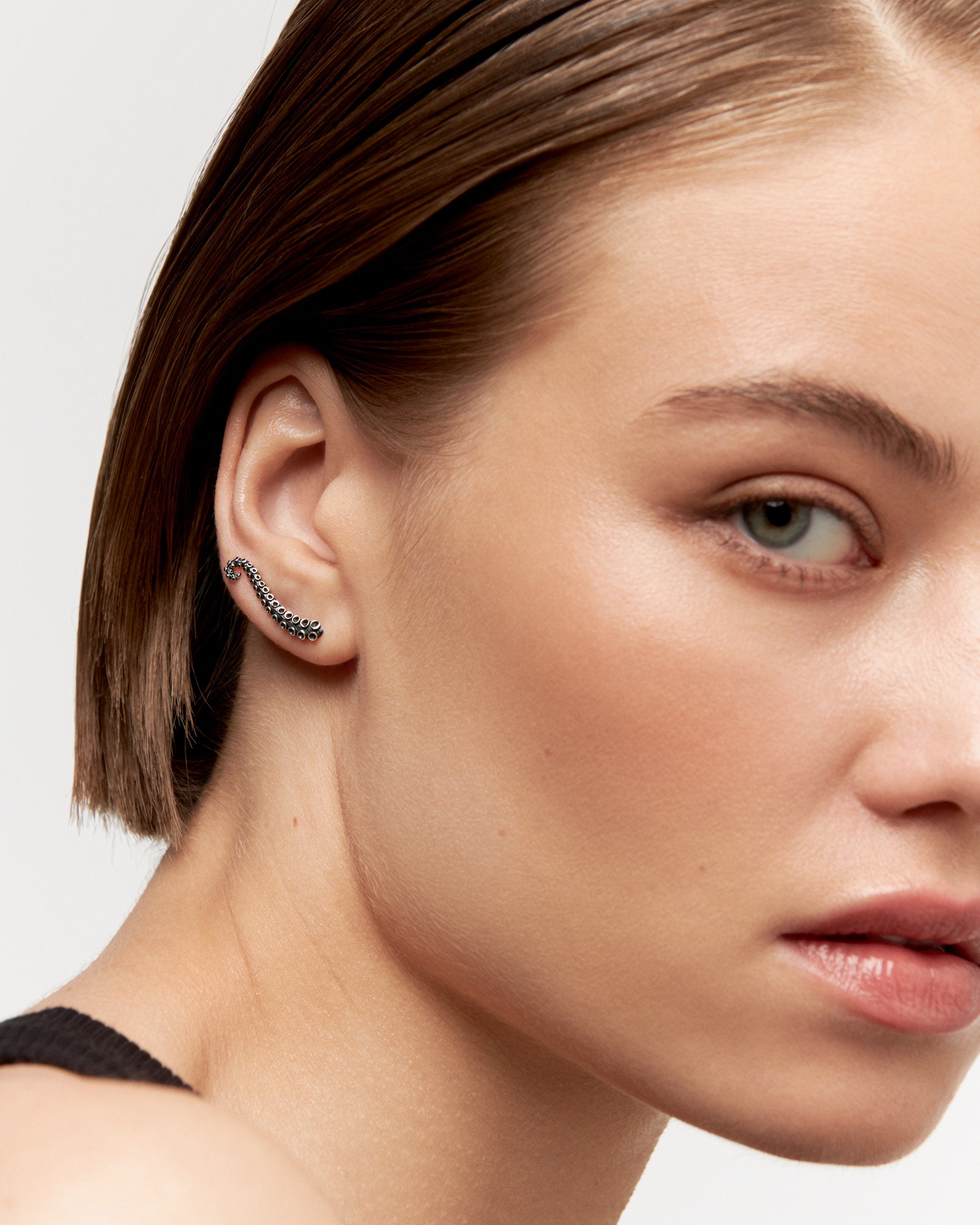 Octopus Ear Climber Earrings Sterling Silver 925 Ear Cuff Earrings Boho Jewelry Tentacle Ear Crawler Gift for Her Christmas Gift - FES001