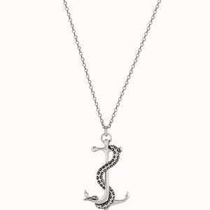 Marine Necklace Summer Jewelry Octopus Tentacle Anchor Necklace Sterling Silver Charm Pendant Gift for Him & Her FPE022 image 3