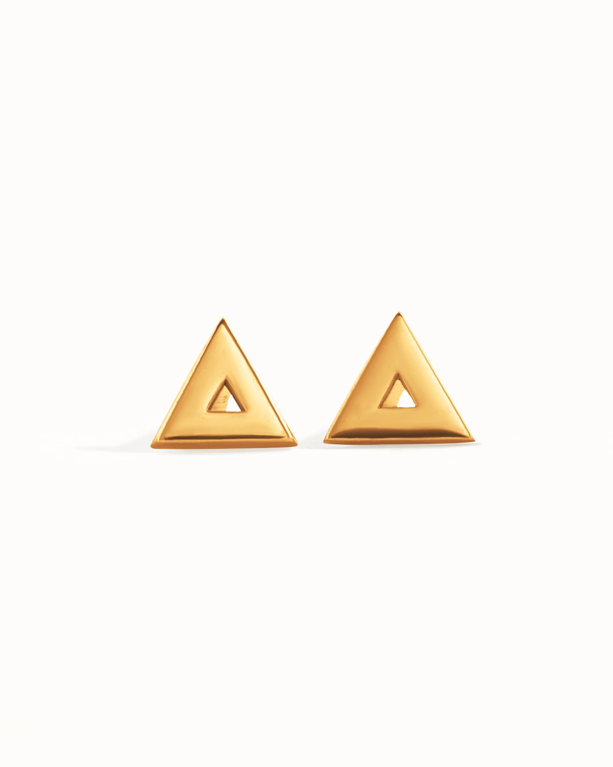 Minimalist Triangle Earrings Geometric Stud Earrings  Silver & Gold Earrings Dainty Tiny Stud Earrings Modern Style - CST014