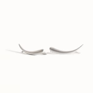 Silver Ear Climber Minimalist Earrings Crescent Moon Sterling Shine Ear Cuff Earrings Modern Jewelry Gift 14K Ear Wrap FES007 Silver Matte 925