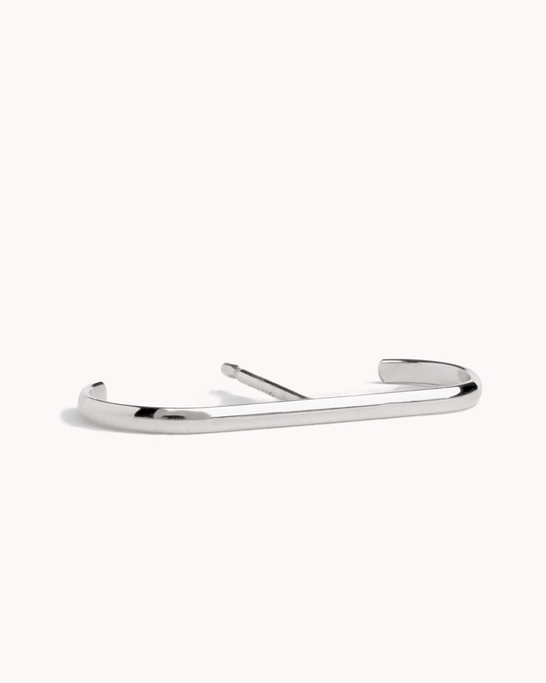 Pendiente de suspensión Pendiente de plata minimalista Pendiente de puño de lóbulo de oreja geométrico moderno Pendiente de barra de perno relleno de oro de 14 k Regalo simple CST027 imagen 7