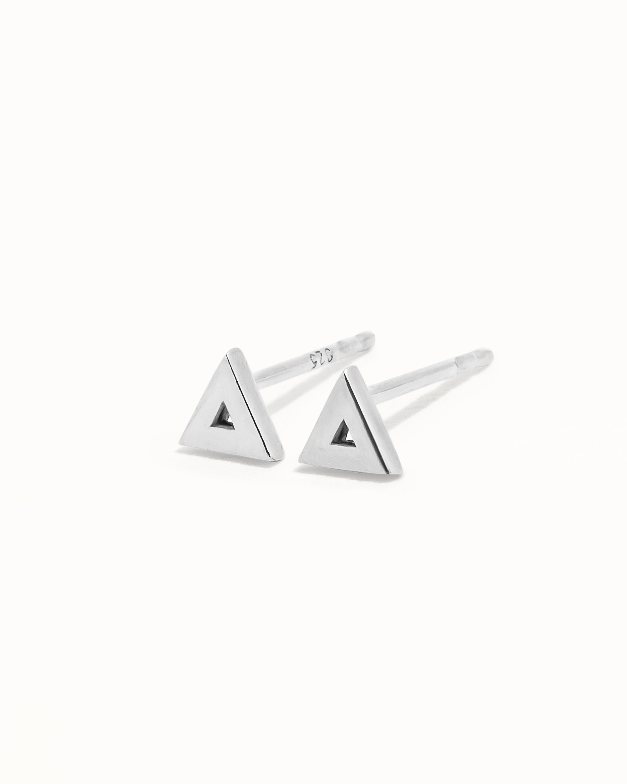 Minimalist Triangle Earrings Geometric Stud Earrings  Silver & Gold Earrings Dainty Tiny Stud Earrings Modern Style - CST014