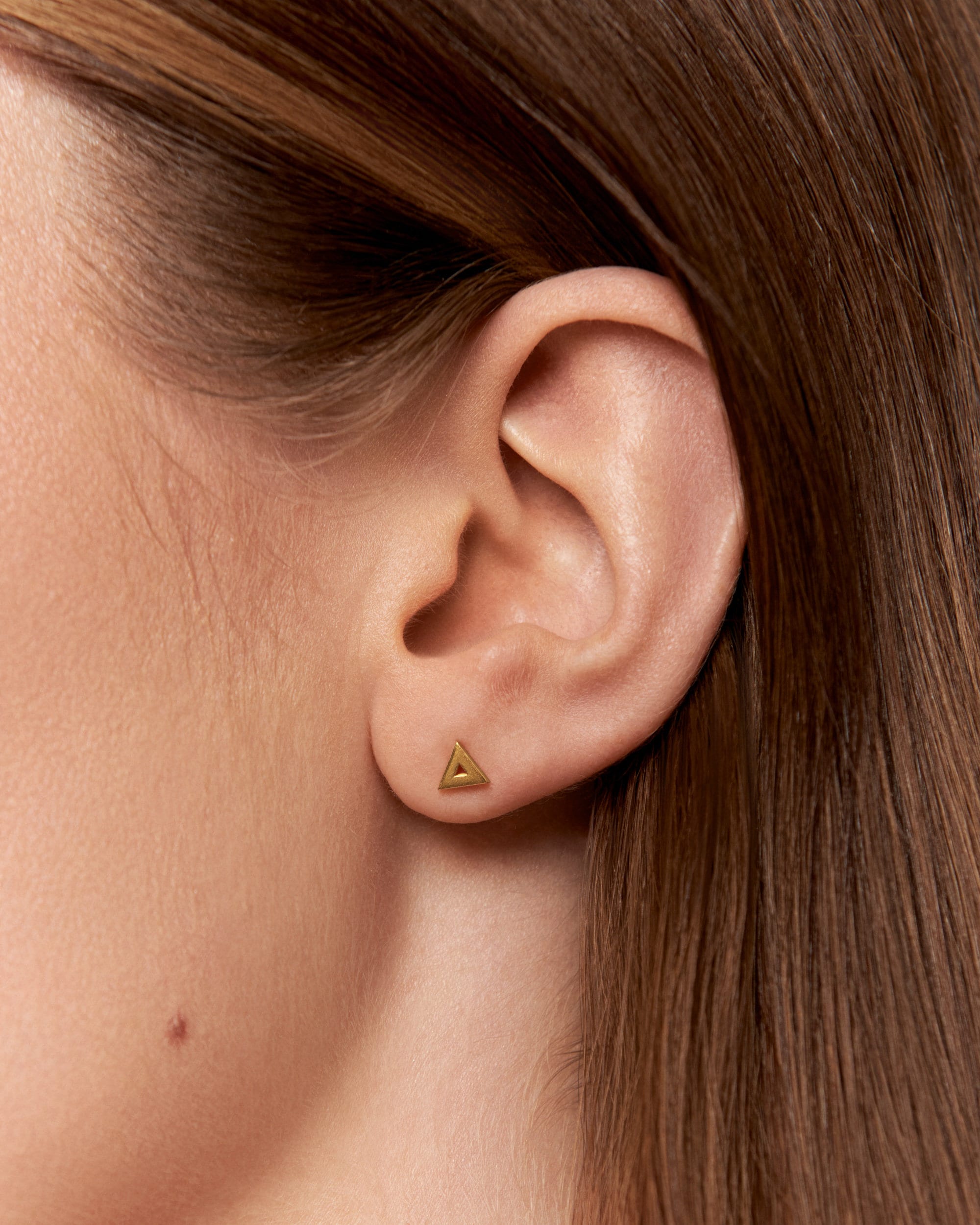 Minimalist Triangle Earrings Geometric Stud Earrings  Silver & Gold Earrings Dainty Tiny Stud Earrings Modern Style - CST014