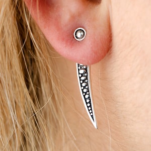 Sterling Silver Ear Jacket Earrings Sunshine Ear Cuff Earrings Boho Jewelry Gift for Her JKT003 image 6