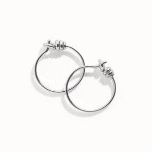 Tiny Hoop Earrings Silver Small Huggie Earrings Sterling Silver Boho Modern Jewelry Tiny Minimalist Dainty Hoops - MHP007 925 Silver Shiny