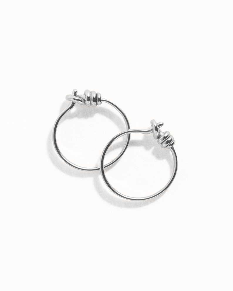 Tiny Hoop Earrings Silver Small Huggie Earrings Sterling Silver Boho Modern Jewelry Tiny Minimalist Dainty Hoops - MHP007 925 Silver Shiny