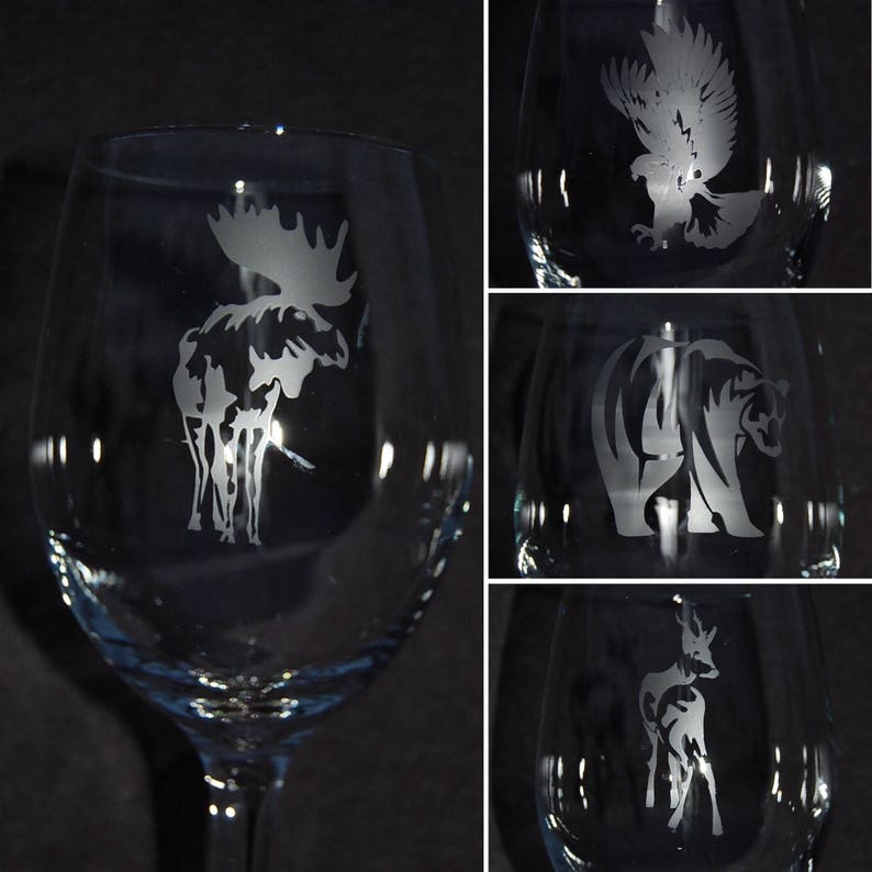Etched Rocky Mountain National Park Wildlife Glass Set 4 Etsy