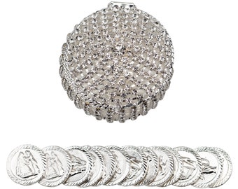 Hochzeit Einheit Münzen, Arras de Boda Brust mit Strass und Kristallen, Andenken Silber vergoldet Runde Arras Brust, Einheit Münze Halter