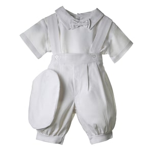 Baby Jungen Taufe Outfit, 4-Teilig Tauf-Set mit Mütze, Segens Outfit, Traje de Bautizo, Ropon Kleinkind - Style RUS 908