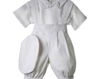 Baby Boy Baptism Outfit, 4-Piece Christening Set with Cap, Blessing Outfit, Traje de Bautizo, Ropon Toddler - Style RUS 908