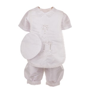 Baptism Outfit for Boys - 4-Piece Christening Set with Cape & Cap, Blessing Outfit, Traje de Bautizo, Baby Boy Ropon - CAP 803