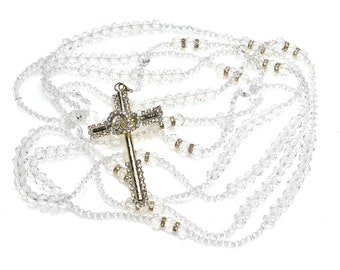 Swarovski Crystal Wedding Lasso, Traditional Wedding Tie with Gold Detailing - Lazo de Boda LA JC 614-G