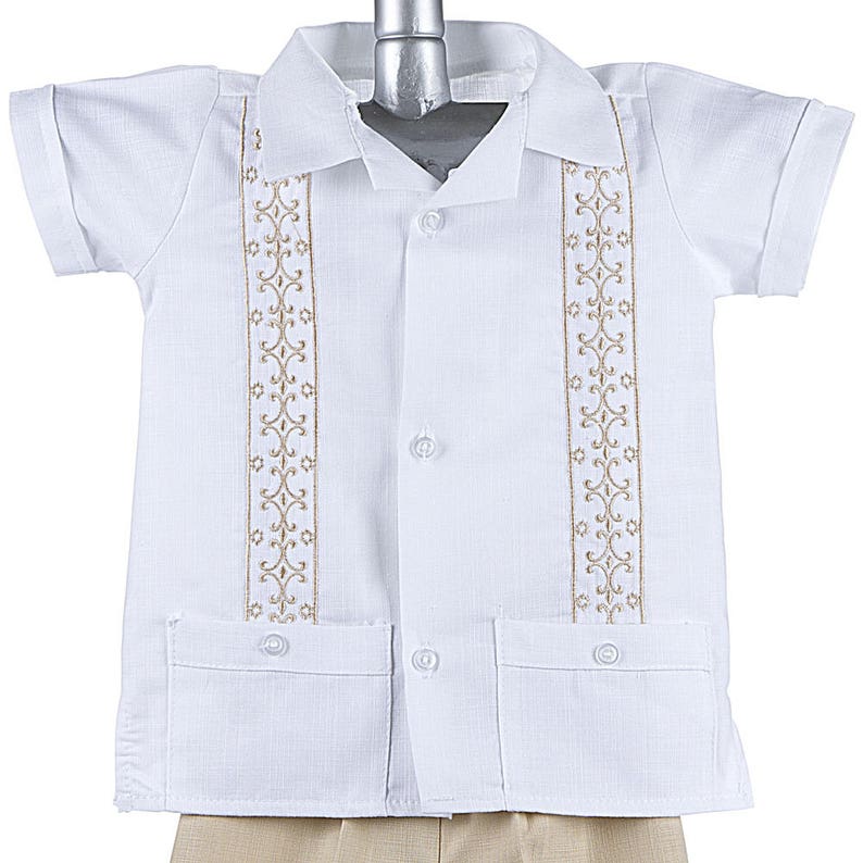 Boys Cotton Guayabera Boys Baptism Mexican Wedding Shirt Etsy