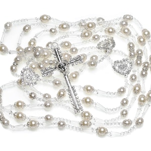 Wedding Lasso, Wedding Arras, Unity Cord, Catholic Wedding Lasso, Traditional Lazo de Boda, Crystal Cross Wedding Gift - LA JC 619-S