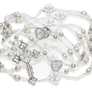 Lazo nupcial, rosario nupcial de perlas y cristales, cordón de unidad para ceremonia, tradición nupcial católica, elegante regalo de boda - LA JC 625-S