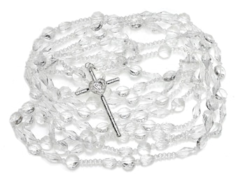 Traditional Wedding Lasso, Silver Crystal Lazo de Boda, Handmade Catholic Unity Cord, Bridal Lasso, Wedding Keepsake, LA JC 610-S