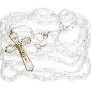 Frosted Diamond Crystal Wedding Lasso – Traditioneel Lazo-koord, handgemaakte Lazo de Bodas-kralen met uitgesneden kruis - LA JC 630-G