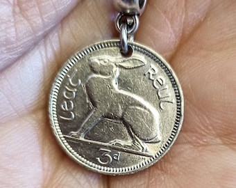 Old Ireland Small Hare coin necklace 1928-1968 choose year