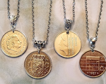 Dutch Netherlands 1 Gulder coin pendant 1967-2000, choose year