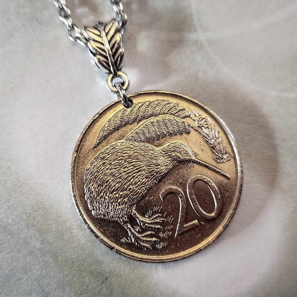 New-Zealand 20 cents Kiwi Bird coin pendant 1967-1989, choose year