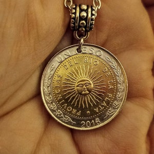 Argentina Sol de Mayo 1 peso coin pendant 1994-2016, choose year