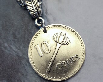 Fiji Islands 5 cents coin pendant 1969-2009 choose year