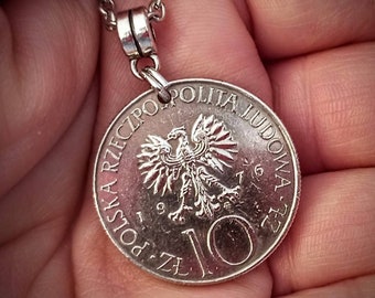 Poland 10 zlotych coin necklace 1975 to 1982, choose year