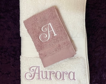 Personalised towel and facewasher set