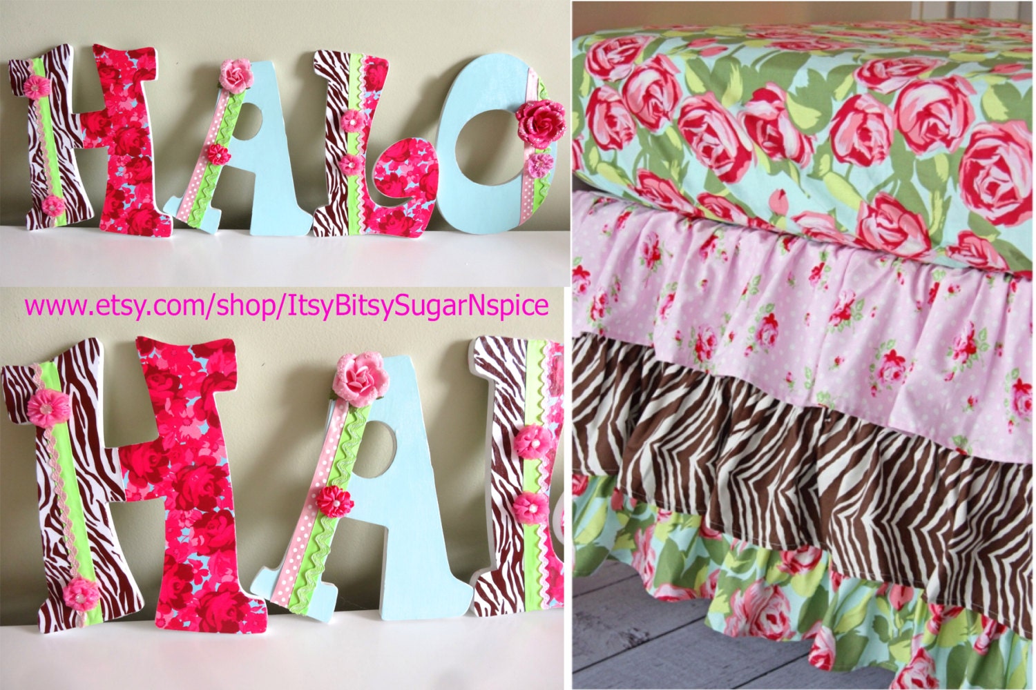 Custom Pink Nursery Letters Hanging letters Wall letters Etsy