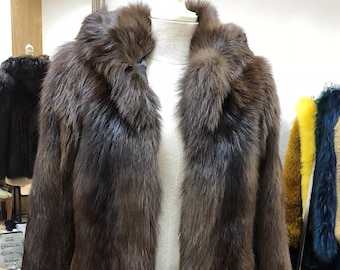 Braun Fuchs Pelz Jacke für Frauen