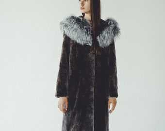 Silver Fox and Sheared Beaver Hooded Fur Coat | Women's Long