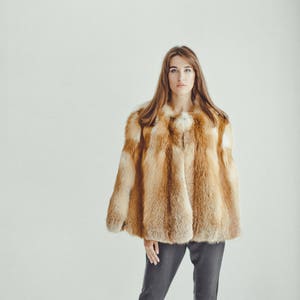 Real Red Fox Fur Cape | Bridal Wedding Poncho | Luxury Fur Wrap for Women