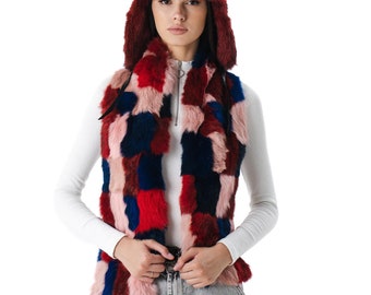 Bright Real Fur Scarf | Women's Detachable  Fur Collar for Winter