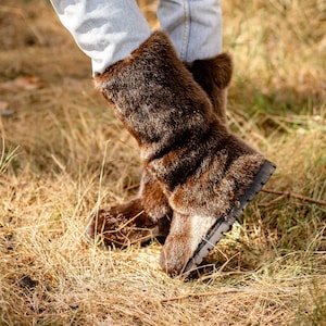 Outdoor Otter Fur Boots for Men&Women I Genuine Fur Booties I Warm Snow Boots