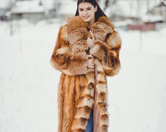 u*k様 another fox ノースリーブロンパ　9-12m Women's Naomi Full Length Fox Trench [Natural Red Fox] – LeatherKloset