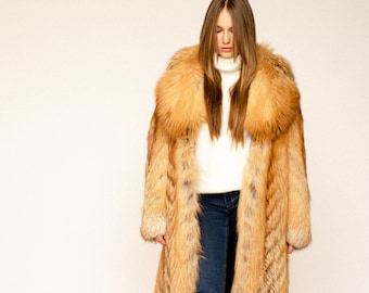 Long Fox Fur Coat -  Women's  Winter Coats  - Oversized Fur Jacket - Luxury Gift for Wife