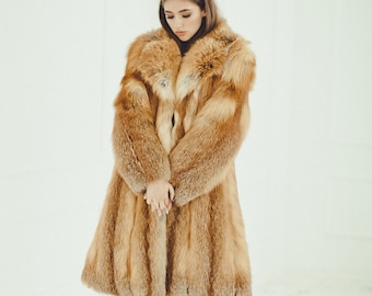 Fox Fur Coat -  Women's Long Winter Coats  - Oversized Fur Jacket - Luxury Gift for Wife