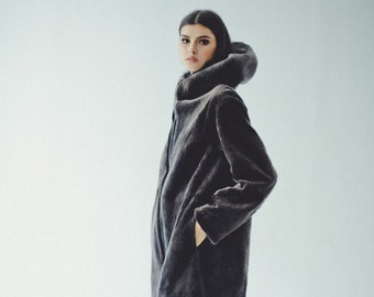 Graue Biber Pelz Jacke Frauen Winter Mantel Geschenk für Sie