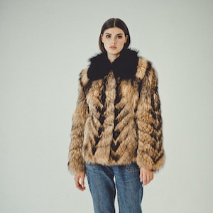 Real Raccoon Fur Jacket for Women – Short Winter Coat
