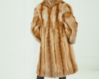 アンゴラ フォックスファーコート 赤 ロング 毛皮 アンゴラ100% フォックスファーコート 赤 ロング 毛皮 11号