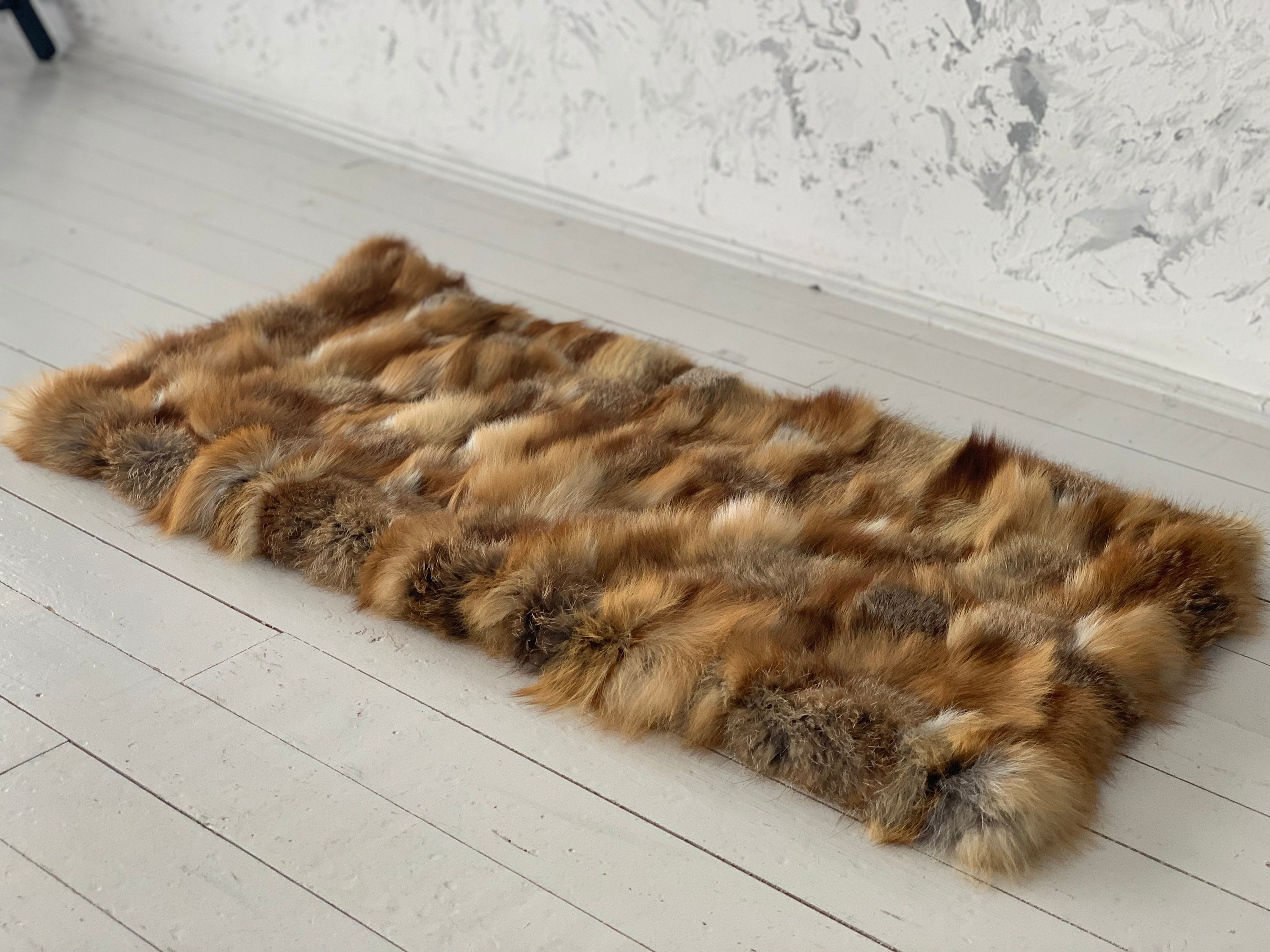 Fox Fur Rug Real fox fur carpet Fox Fur Living Room Decor Etsy