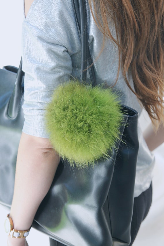 Green pom pom best sale keyring