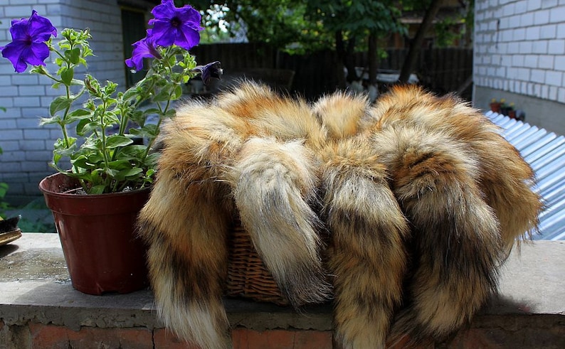 Fox Tail Red Fox Tails Costume Cosplay Keychain Fur Pelt image 2