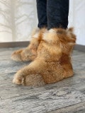 Red Fox Fur Boots Men&Women I Real Fur Indoor Booties I Furry Home Winter Slippers product logo