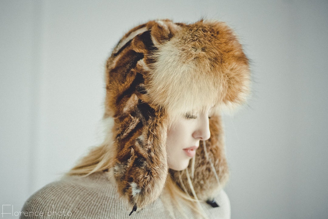 ロシア帽冬の帽子 |キツネの毛皮の帽子 |レディース アビエーター